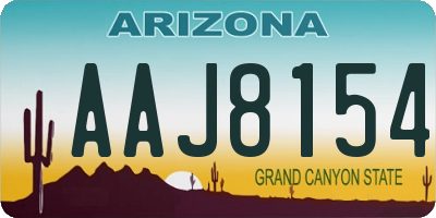 AZ license plate AAJ8154