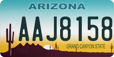 AZ license plate AAJ8158