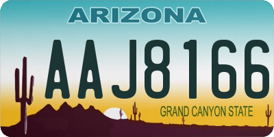 AZ license plate AAJ8166