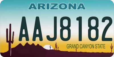 AZ license plate AAJ8182