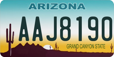AZ license plate AAJ8190