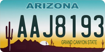 AZ license plate AAJ8193