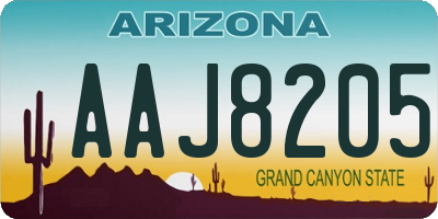 AZ license plate AAJ8205