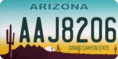 AZ license plate AAJ8206