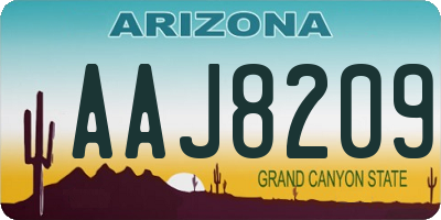 AZ license plate AAJ8209
