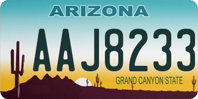AZ license plate AAJ8233