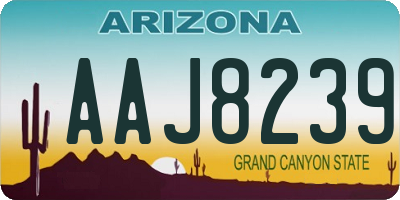 AZ license plate AAJ8239