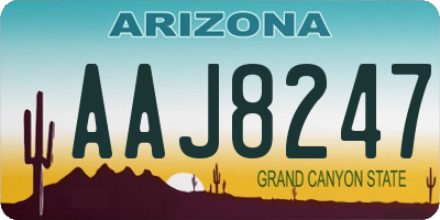 AZ license plate AAJ8247
