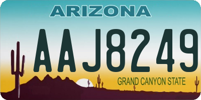 AZ license plate AAJ8249