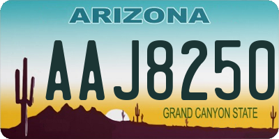 AZ license plate AAJ8250