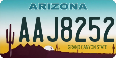 AZ license plate AAJ8252