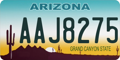 AZ license plate AAJ8275
