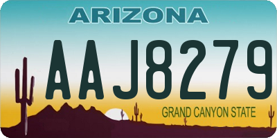 AZ license plate AAJ8279