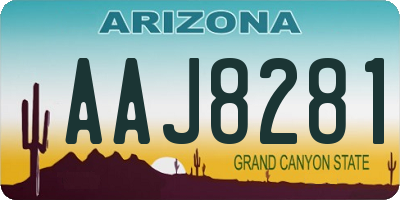 AZ license plate AAJ8281