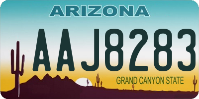 AZ license plate AAJ8283