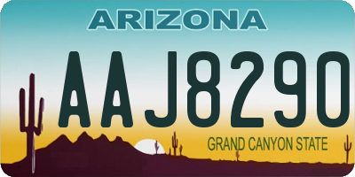 AZ license plate AAJ8290