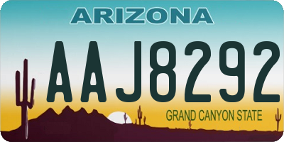 AZ license plate AAJ8292