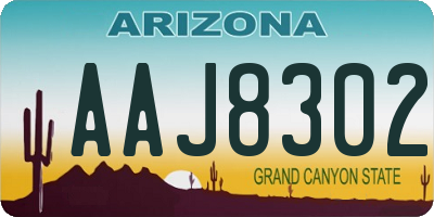 AZ license plate AAJ8302