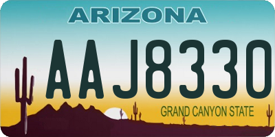 AZ license plate AAJ8330
