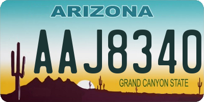 AZ license plate AAJ8340
