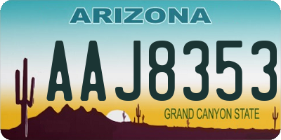 AZ license plate AAJ8353