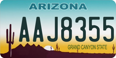 AZ license plate AAJ8355