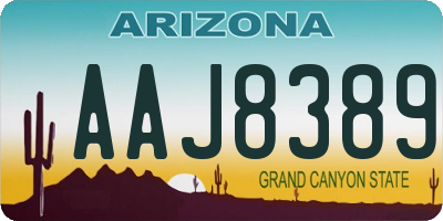 AZ license plate AAJ8389