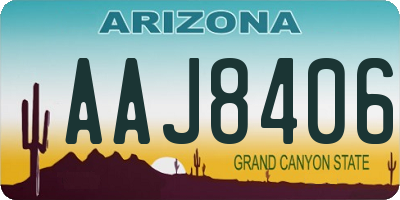 AZ license plate AAJ8406