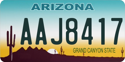 AZ license plate AAJ8417