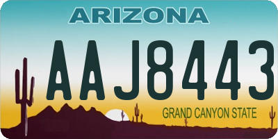 AZ license plate AAJ8443