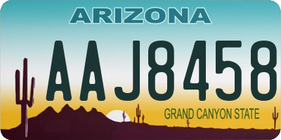 AZ license plate AAJ8458