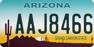 AZ license plate AAJ8466