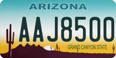 AZ license plate AAJ8500