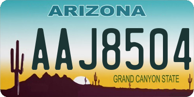 AZ license plate AAJ8504