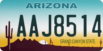 AZ license plate AAJ8514