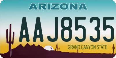 AZ license plate AAJ8535