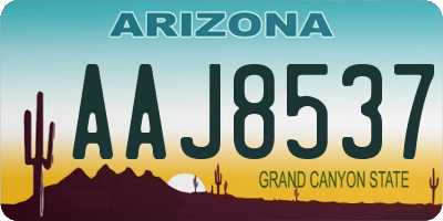 AZ license plate AAJ8537