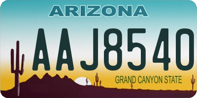 AZ license plate AAJ8540