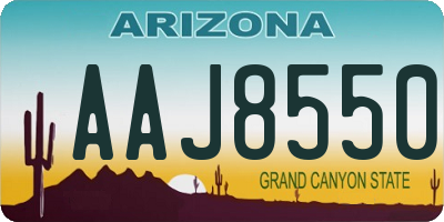 AZ license plate AAJ8550