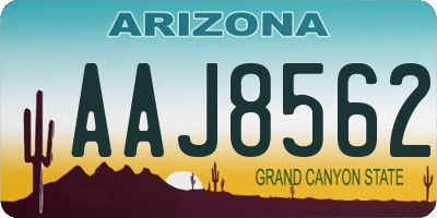 AZ license plate AAJ8562