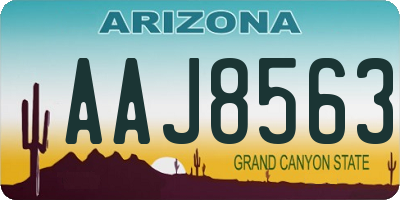 AZ license plate AAJ8563