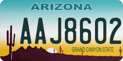 AZ license plate AAJ8602