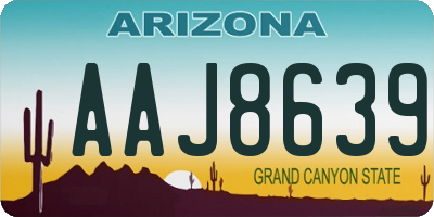AZ license plate AAJ8639