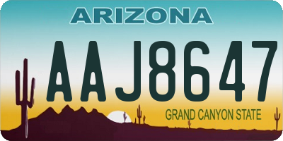 AZ license plate AAJ8647