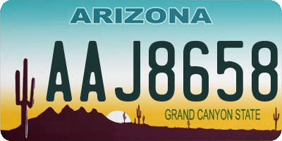 AZ license plate AAJ8658