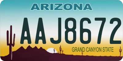 AZ license plate AAJ8672