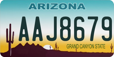 AZ license plate AAJ8679