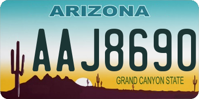 AZ license plate AAJ8690