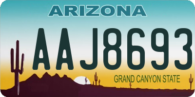 AZ license plate AAJ8693