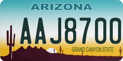 AZ license plate AAJ8700